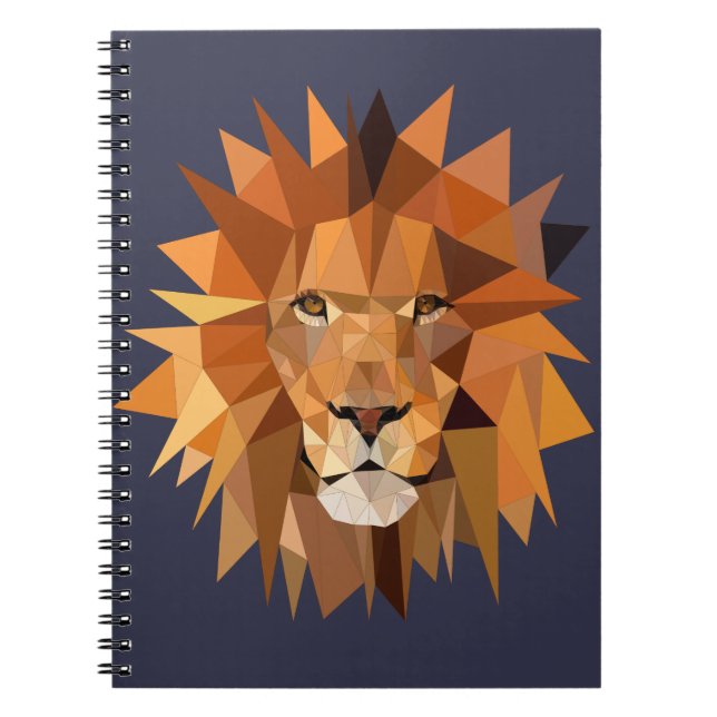 Caderno Espiral Personalizado de Leão de Polígono (Frente)