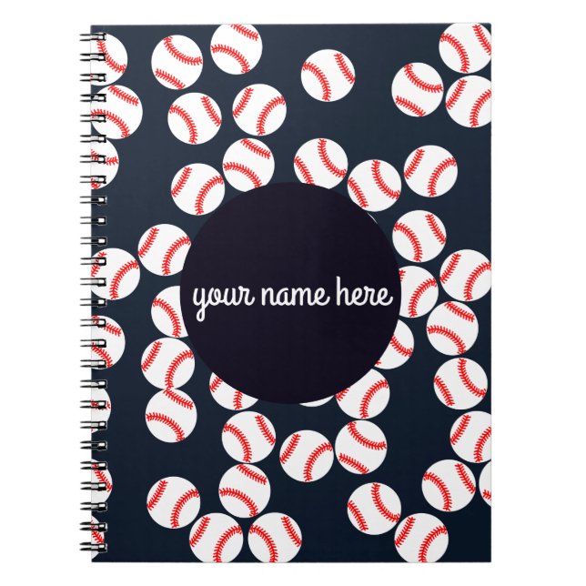 Caderno espiral personalizado do basebol (Frente)