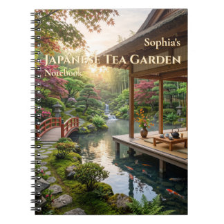 Caderno Espiral Personalizado do Jardim de Chá Jap