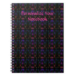 Caderno espiral personalizado do mosaico preto do