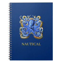 Caderno Espiral Personalizado do Octopus da Casa de Barcos Náutico