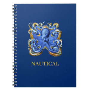 Caderno Espiral Personalizado do Octopus da Casa de Barcos Náutico