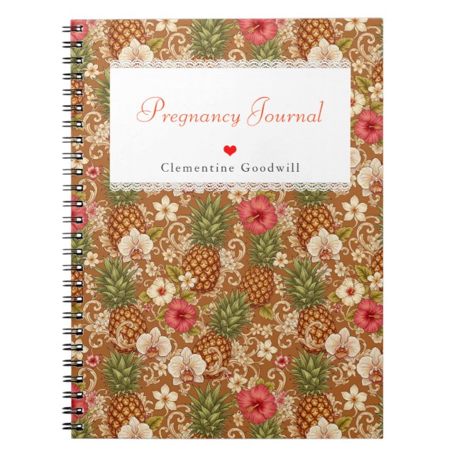 Caderno Espiral Personalizado do Planejador de Gravidez de Present (Frente)