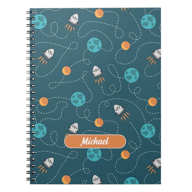 Caderno Espiral Personalizado Explorador Espacial (Frente)