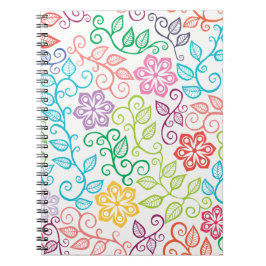 Caderno espiral personalizado floral colorido