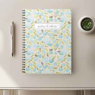 Caderno espiral personalizado floral elegante