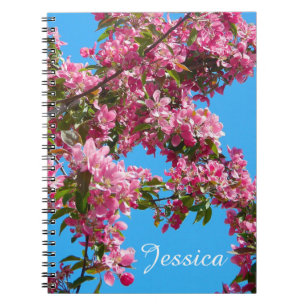 Caderno Espiral Personalizado Florido e Céu Azul