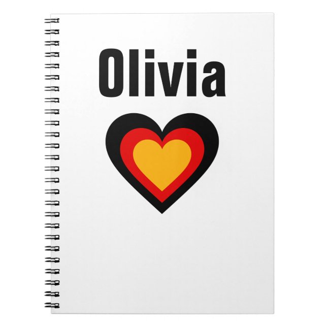 Caderno Espiral Personalizado inspirado na bandeira alemã/Alemanha (Frente)