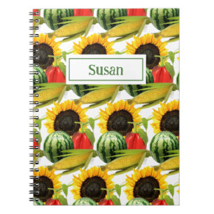 Caderno Espiral Personalizado Jardim de Girassóis