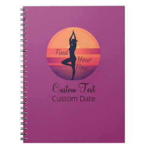 Caderno Espiral Personalizado Localizar seu Fluxo Ioga Sunset