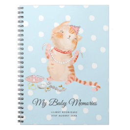 Caderno Espiral Personalizado Minhas Memórias do Bebê Princesa Kit