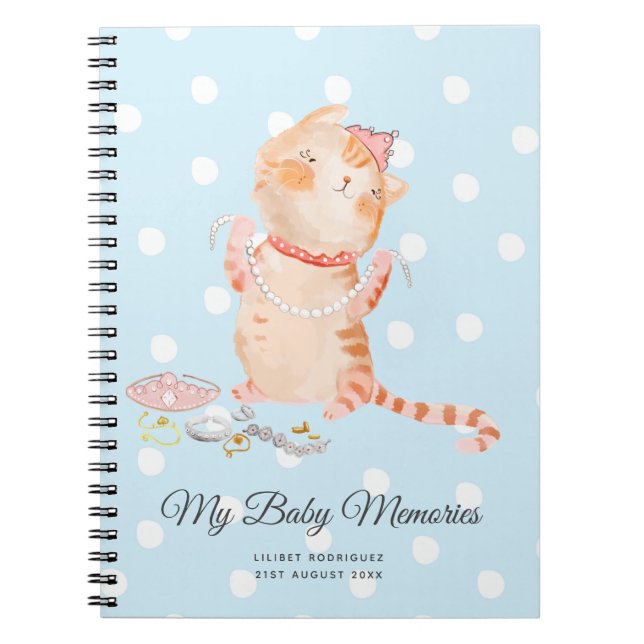 Caderno Espiral Personalizado Minhas Memórias do Bebê Princesa Kit (Frente)