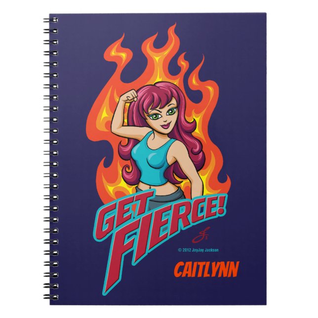 Caderno Espiral Personalizado Obter Garota Fierce (Frente)