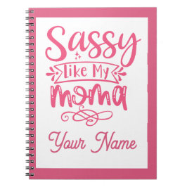 Caderno Espiral Personalizado Rosa "Mama Sassy"