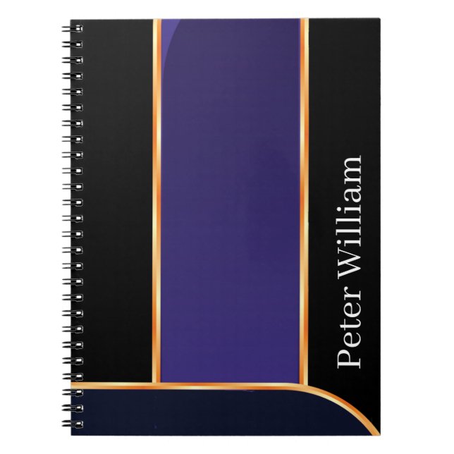 Caderno Espiral Personalizado Seu Nome Elegante Roxo Ensino Médio (Frente)