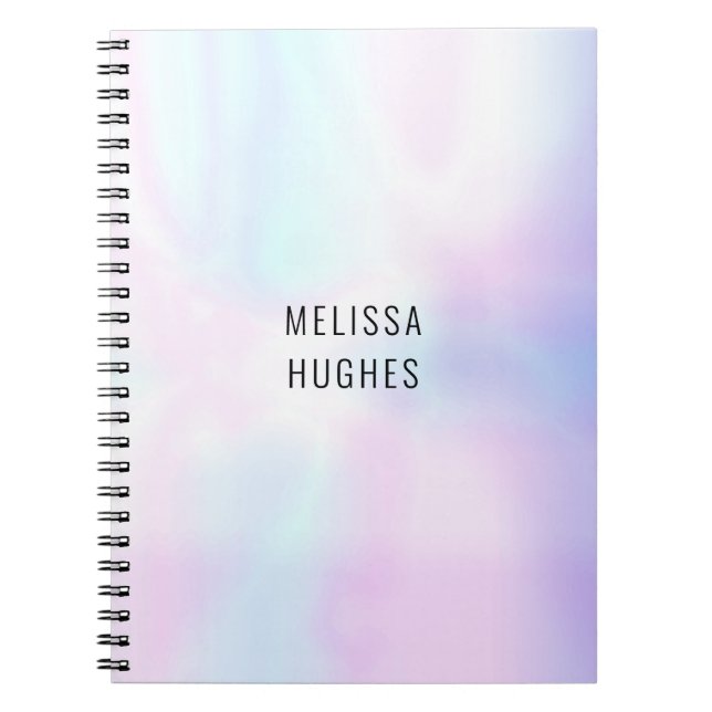 Caderno Espiral Personalizado Simples Holográfico Moderno (Frente)