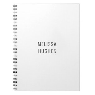 Caderno Espiral Personalizado Simples Moderno Preto e Branco