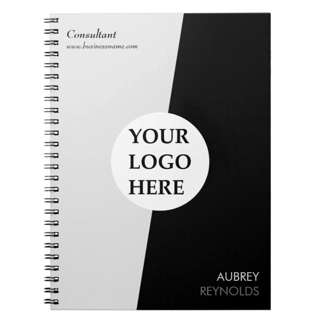 Caderno Espiral Personalizado Simples, Preto E Branco Personalizad (Frente)