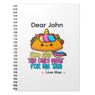 Caderno Espiral Personalizado Você É a Única Carne Para o Meu Taco