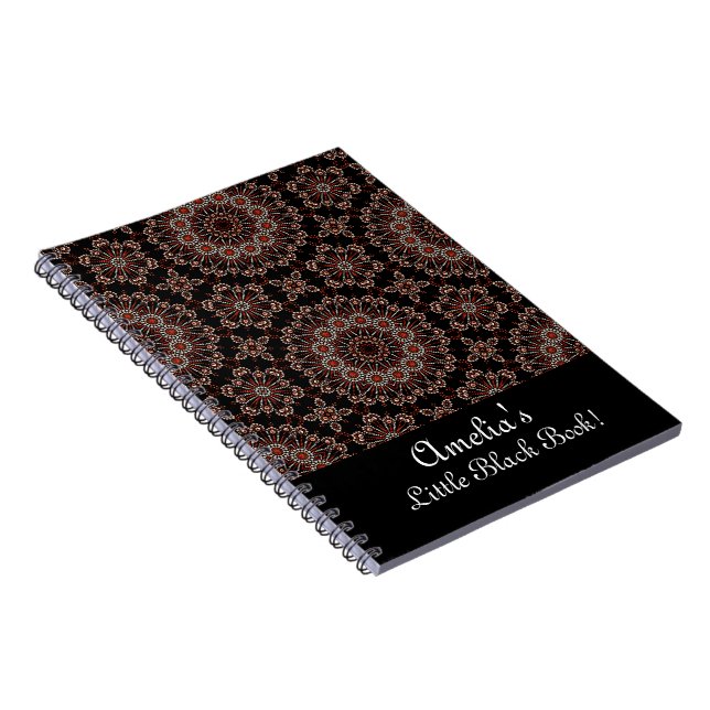 Caderno Espiral Personalizar a Arte de Mandala Dourada e Cobre (Lado Direito)