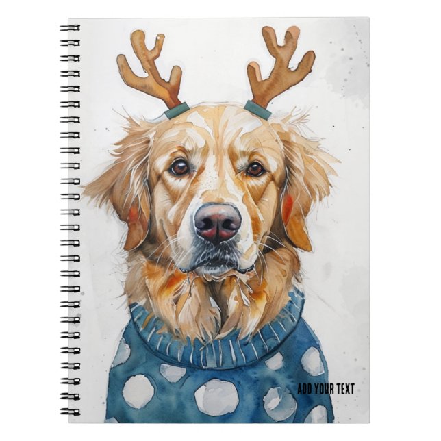 Caderno Espiral PERSONALIZAR: Cachorro de Natal + Bengalhões | Cad (Frente)