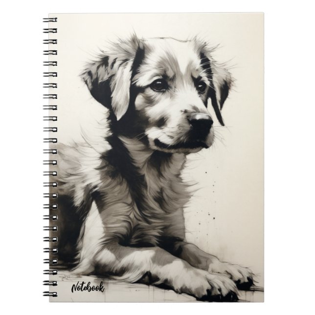 Caderno Espiral PERSONALIZAR: Cãozinho | Diário para notebook (Frente)