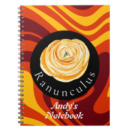 Caderno Espiral Personalizar coleção de flores aleatórias da natur