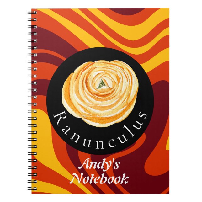 Caderno Espiral Personalizar coleção de flores aleatórias da natur (Frente)