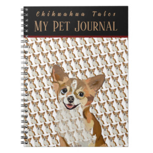 Caderno Espiral Personalizar Diário de Pet Chihuahuas com foto e t