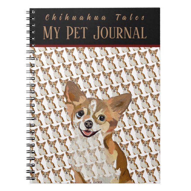 Caderno Espiral Personalizar Diário de Pet Chihuahuas com foto e t (Frente)