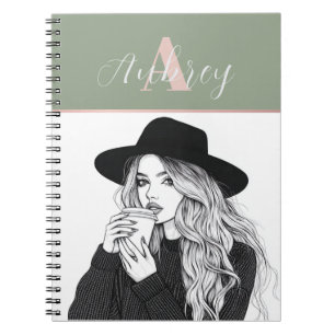 Caderno Espiral Personalizar Diário Fashionista Feminina