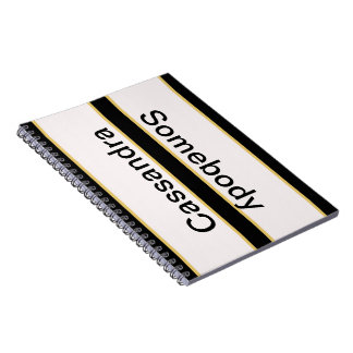 Caderno Espiral Personalizar Este Bordo Preto E Dourado