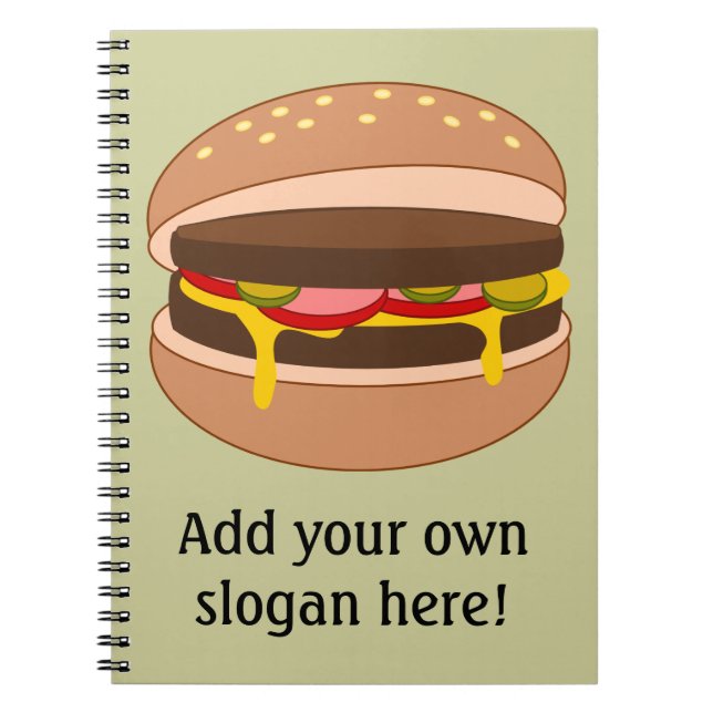 Caderno Espiral Personalizar este gráfico de Hamburger (Frente)