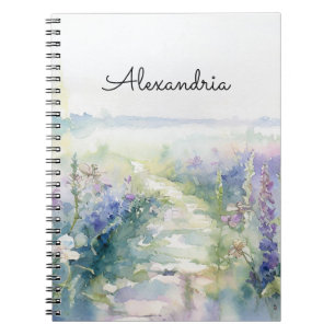 Caderno Espiral Personalizar flores de Lavanda selvagem