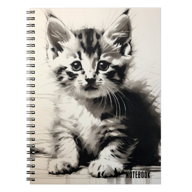 Caderno Espiral PERSONALIZAR: Gatinho Bonito | Diário para noteboo (Frente)