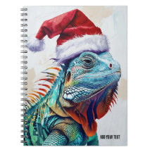 PERSONALIZAR: Iguana de Natal | Diário para notebo