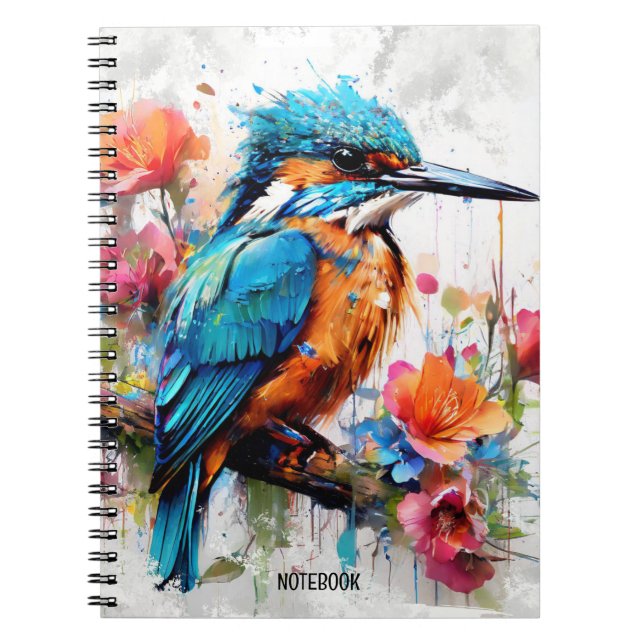 Caderno Espiral PERSONALIZAR: Kingfisher | Diário para notebook (Frente)