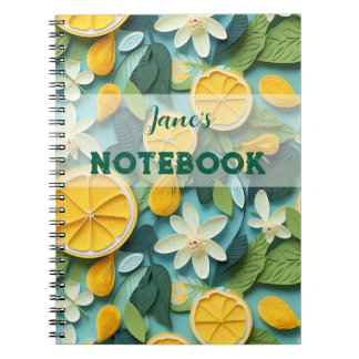Caderno Espiral Personalizar: limão 3D