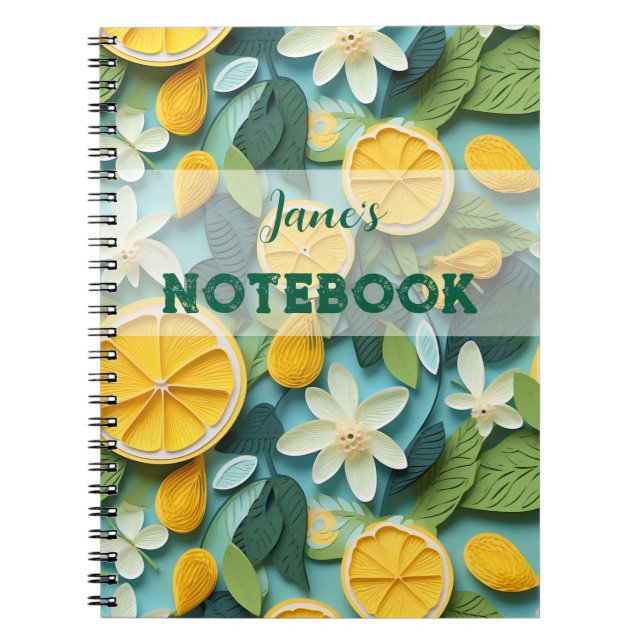 Caderno Espiral Personalizar: limão 3D (Frente)