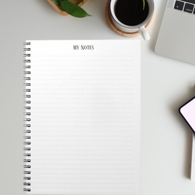 Caderno Espiral Personalizar Linhas Mínimas Mínimas Simples (Criador carregado)