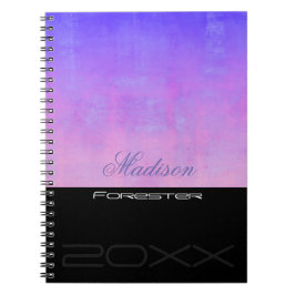 Caderno Espiral Personalizar na moda Azul Cor-de-Rosa Púrpura Pret