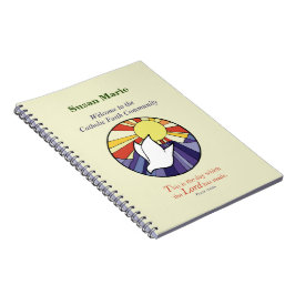 Caderno Espiral Personalizar Nome, Círculo da Pomba RCIA em Amarel