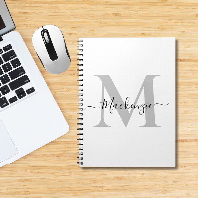 Caderno Espiral Personalizar Nome Inicial do Monograma (Personalize Monogram Initial Name Notebook)
