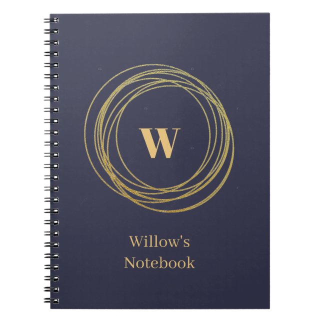 Caderno Espiral Personalizar notebook - Círculos do Ouro (Frente)