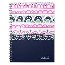 Caderno Espiral PERSONALIZAR: Notebook Hearts and Hoops
