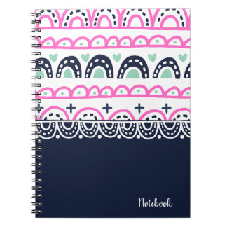 Caderno Espiral PERSONALIZAR: Notebook Hearts and Hoops