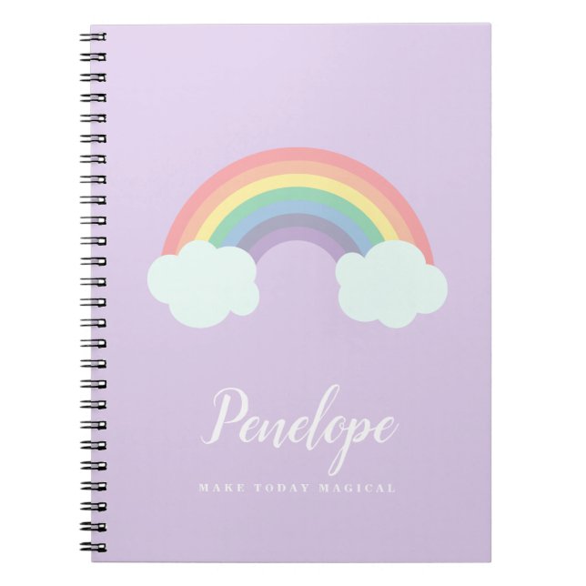 Caderno Espiral Personalizar o Arco-Íris Mágico de Hoje (Frente)