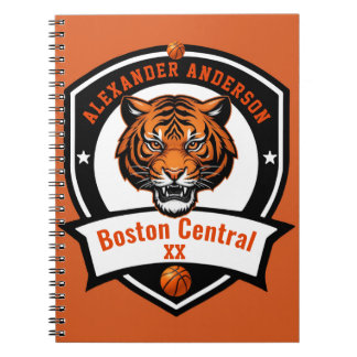 Caderno Espiral Personalizar o basquete de Tigre