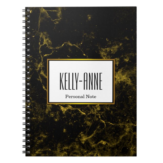 Caderno Espiral Personalizar o Designer de Textura de Mármore de N (Frente)