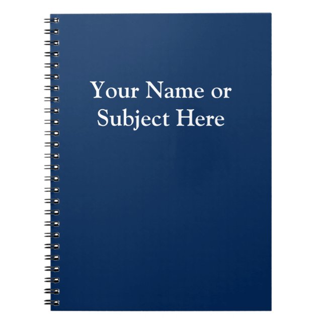 Caderno Espiral Personalizar o Marinho Blue White School Business (Frente)